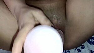i enjoy rica double vaginal penetration with my dildo on this latina bride