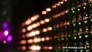 Oral foursome with lucky stranger after concert