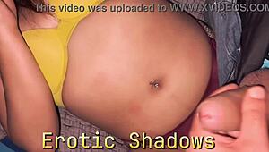 i cum on her sexy latina belly button in a hot fetish close-up