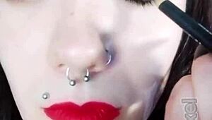 I saw the hot brunette backstage, she was so submissve