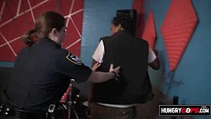 Cute girls are getting fucked by the police right in the studio