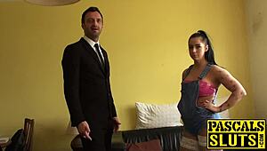 rough session with british sub in stockings