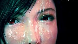 brunette with killer tits handled a massive cum load like a champ.