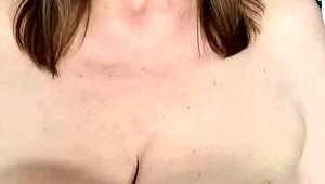 Groovy Granny MariaOld Flaunts Huge Tits in Red Stockings