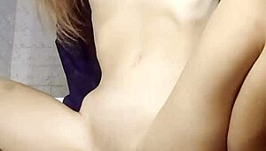 Double Stuffed! Fantasy Dildo Pleases Skinny Young 18+ Slut