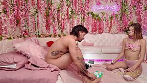 della cate visits nade nastys pink room for fun