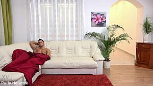 Coming home to anal with bent over doggystyle, cumshot, and swallow.