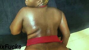 Big ass step aunty dominated as slut with blowjob