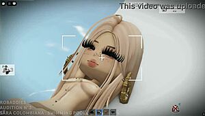 Robaddies - Audition N�3 - Sara Hot Colombian Girl Gives a Blowjob in the Swimming Pool