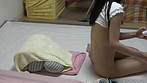 petite japanese girl goes wild with a dildo, hitting climax on webcam! 😍