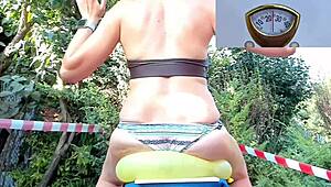 Perfect oiled butt pressed in slow motion for an amateur close-up striptease thrill.