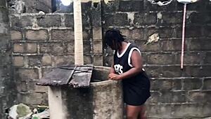 My boyfriend just loves banging me hard by the well side!