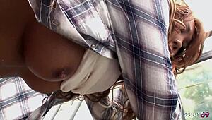 Japanese beauty, a tanned petite teen, gets tricked by a classmate into a risky outdoor creampie. Full uncensored JAV porn unfolds in missionary style.