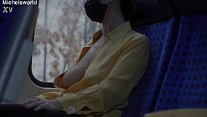 My slave wife goes braless, flashing downblouse in public spots