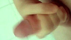 Bathroom Fun with Masturbation and Cumshot