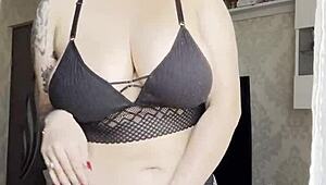 Sexy Blonde Intensely Touches Pussy In Lingerie