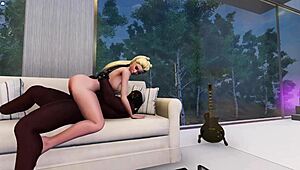 Blonde picks a black bull in 3D, wow! 😍