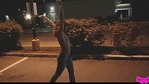 hanging out topless in public with honey gold and dakota marr lighting sparklers