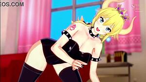 Bowsette in roleplay gives detailed instructions for masturbation and handjob sex