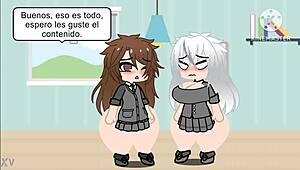 Young Big Ass Girl Dancing in Gacha Club Anime