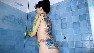 Anal plug in shower while shaving croatian solo