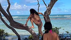 Two Beauties Enjoy Beach at Enseada dos Corais