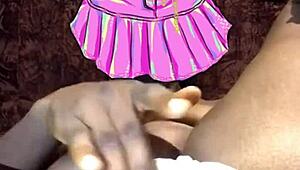 Levitating pussy with big clit in sexy lingerie