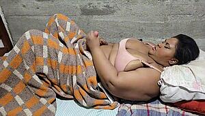 Futanari chubby mother-in-law in homemade scene