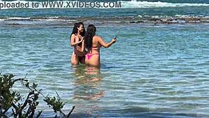 Two Beauties Enjoy Beach at Enseada dos Corais