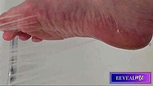 Milf indulges in FOOT FETISH fantasy with sexy soles and toe-sucking.