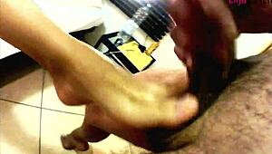 ball busting session with cum on feet fetish