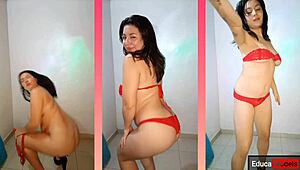 Lauxnow Teases with Striptease and Perfect Tits in Heels. Watch Her Dance Seductively.