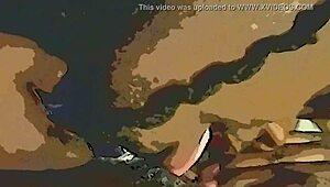 i love this ebony amateur's dildo and tounge tag team on wet pussy.