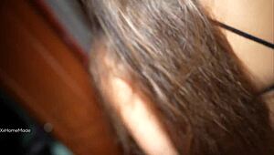 Cute ebony petite 18+ seduces roommate in lingerie while he’s stuck on dorm homework.