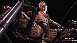 flexible bondage slut toyed with vibrator