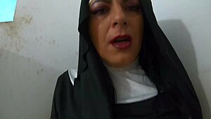 Wow! Slutty Nun and Maid Cosplay Squirt Show!