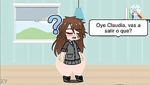 Young Big Ass Girl Dancing in Gacha Club Anime