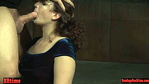 Submissive lover gets her throat slammed hard by dominant cock in rough group play. Toys add to the intense domination.