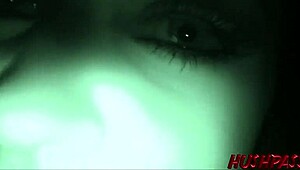 Busty audrey bends over for sideways pussy fucking