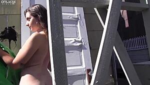 i-i saw strap on lesbians beretta and missy vibrating clit outdoors!