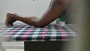 Squeezing Sperm Milk Outside In Massage Spa