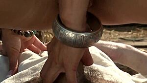 sandra romain banging hard outdoors with big tits