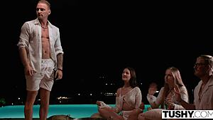 yoga babe gets tight ass filled