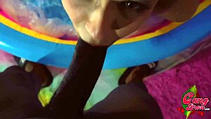 giving rebecca a rough throat whooping with lots of puke 😵