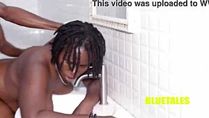 Ebony sex tape with licking scene in quickie doggystyle