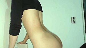 Sexy Red Skirt Laura Caught Masturbating, Spanked, and Penetrated Against Wall.