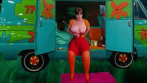 Nonna Velma Dinkley si fa fottere le grosse tette con le dita duramente