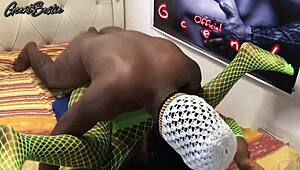 black couple goes rough and fast in amateur porn