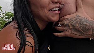 Casal Mattos wild beach fuck with Anne's wet clit surprise cum!
