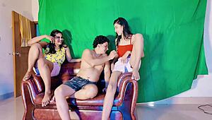 Intense Threesome with Sexual Girls in Homemade 4K Fucking